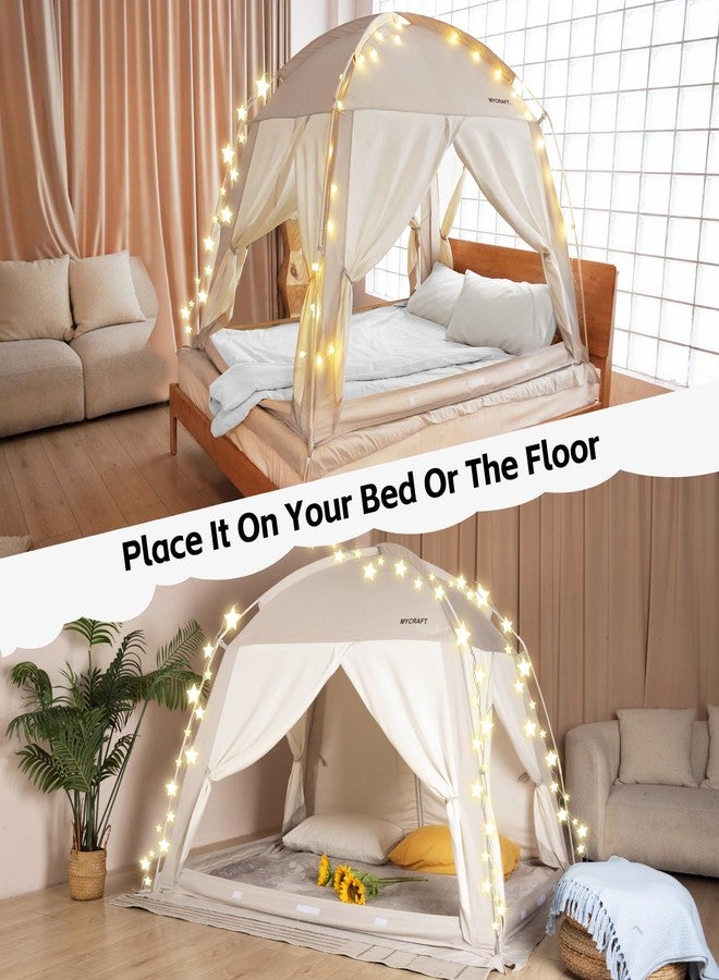 Mycraft Full Size Bed Tents Canopy Bed-Privacy Dream Tent for Cozy Indoor Sleeping, Light-Reducing,and Breathable, with 4 Doors Floor Tent Bed - Image 2