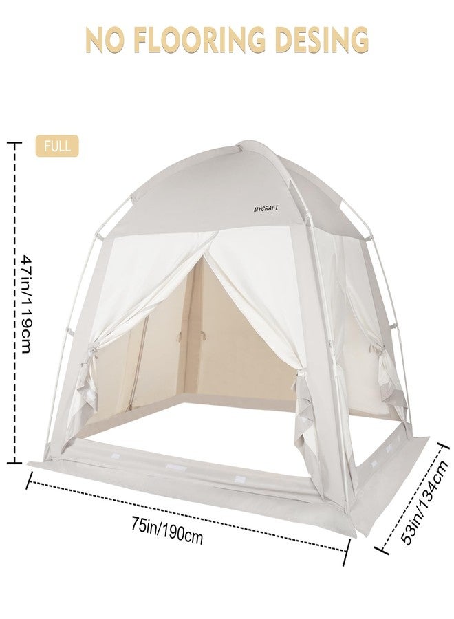 Mycraft Full Size Bed Tents Canopy Bed-Privacy Dream Tent for Cozy Indoor Sleeping, Light-Reducing,and Breathable, with 4 Doors Floor Tent Bed - Image 4