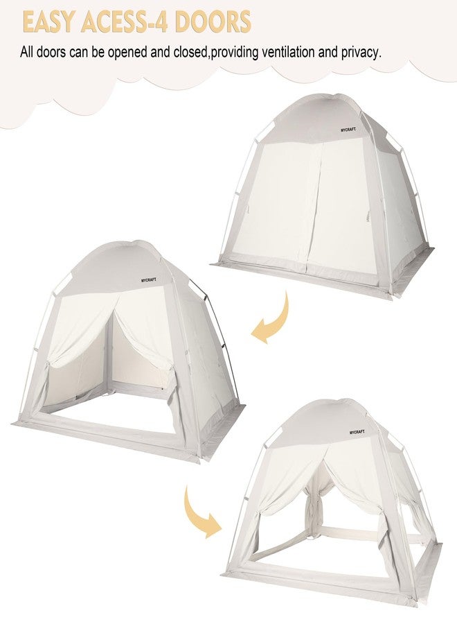 Mycraft Full Size Bed Tents Canopy Bed-Privacy Dream Tent for Cozy Indoor Sleeping, Light-Reducing,and Breathable, with 4 Doors Floor Tent Bed - Image 5