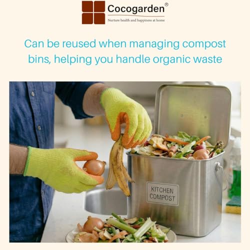 cocogarden Rubber Coated Cotton Garden Safety Gloves, 2 Pairs - Image 5