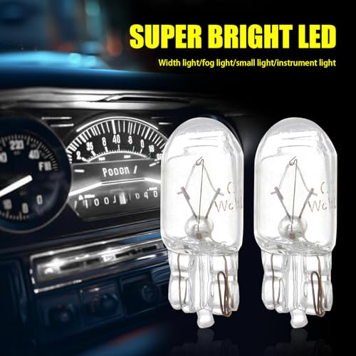 Tesnaao Pack-10 T10 Car Brake Lights, T10 168 192 12V 5WDouble-wire Vehicle Turn Signal Tail Light Replacements, Universal Waterproof Automotive Lighting Accessories for Truck SUV Car (White Light) - Image 3