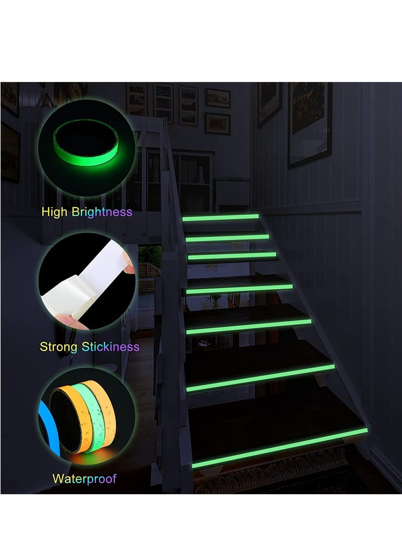 Generic - Glow in the Dark Waterproof Tape for Indoor and Outdoor Use, Durable Fluorescent Marking Tape for Stages, Steps, and Exit Signs, 8 Pack Neon Green Party Decor - Image 1