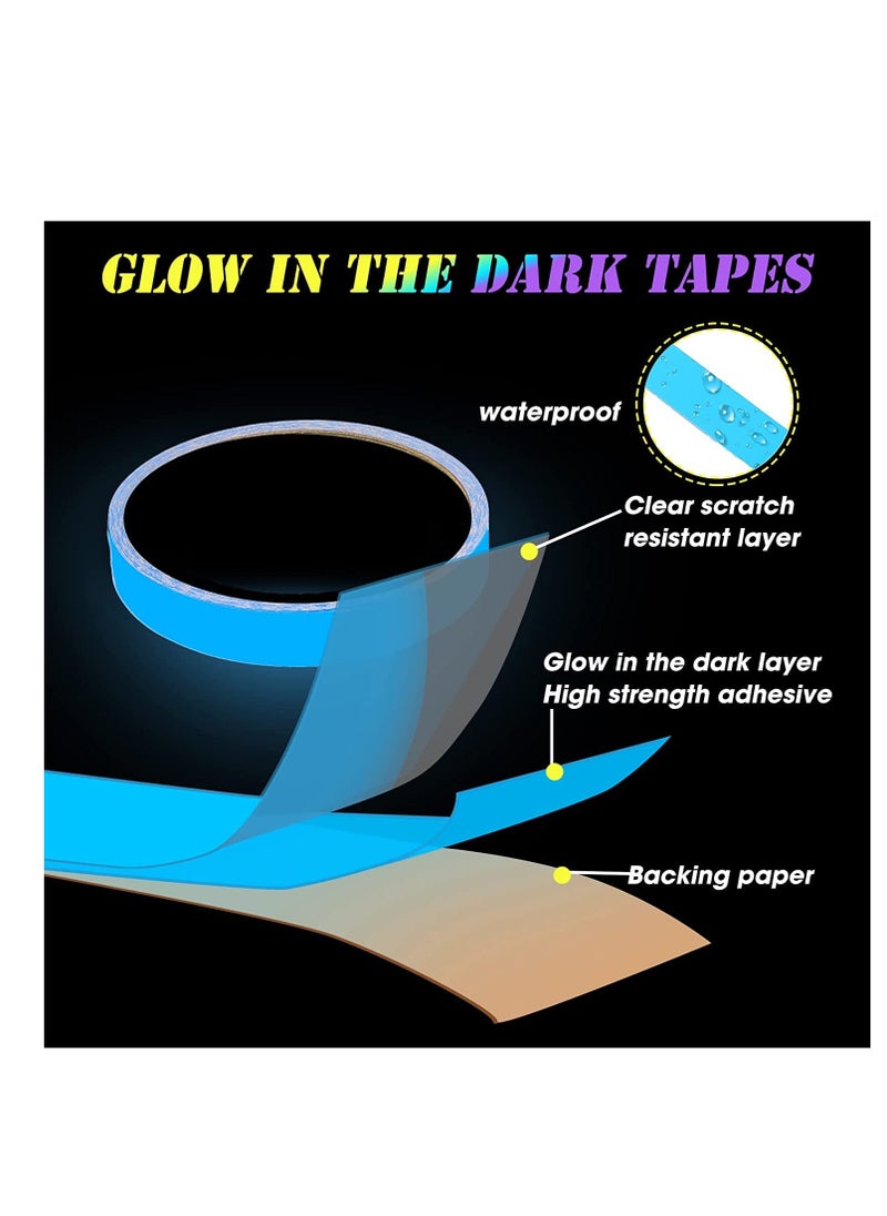 Generic - Glow in the Dark Waterproof Tape for Indoor and Outdoor Use, Durable Fluorescent Marking Tape for Stages, Steps, and Exit Signs, 8 Pack Neon Green Party Decor - Image 1