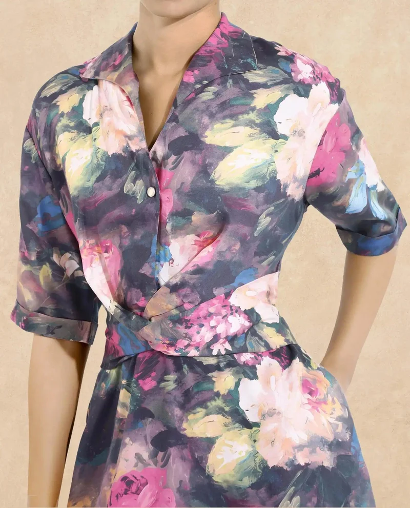 ريريزم Women's Abstract Printed Floral Maxi Dress