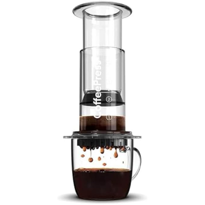 rayihni Original Coffee And EspressoStyle Maker Barista Level Portable Coffee Maker With Chamber Plunger  Filters Quick Coffee And Espresso Maker Transparent - Image 2