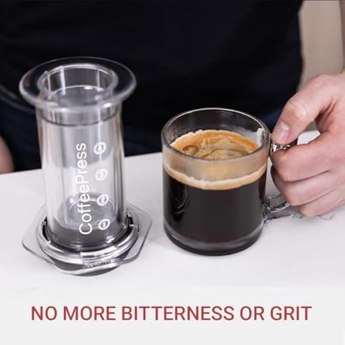 rayihni Original Coffee And EspressoStyle Maker Barista Level Portable Coffee Maker With Chamber Plunger  Filters Quick Coffee And Espresso Maker Transparent - Image 4