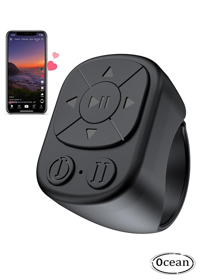 Ocean Wireless TikTok Scrolling Ring - Bluetooth Page Turner & Camera Shutter Remote Compatible for iPhone/Android, Hands-Free Video Control, Music Controller, Selfie Assistant - Image 1