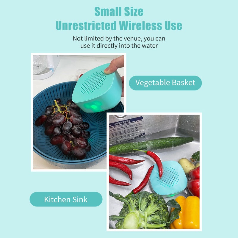 Fruit And Vegetable Purifier: White Portable Mini Wireless Purifier - IPX7 Waterproof 4400mAh Battery Deep Purification For Home Kitchen Outdoor Travel Picnic Family Use - Image 3
