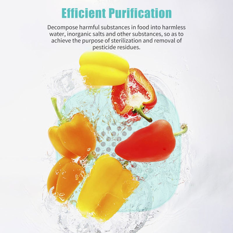 Fruit And Vegetable Purifier: White Portable Mini Wireless Purifier - IPX7 Waterproof 4400mAh Battery Deep Purification For Home Kitchen Outdoor Travel Picnic Family Use - Image 4