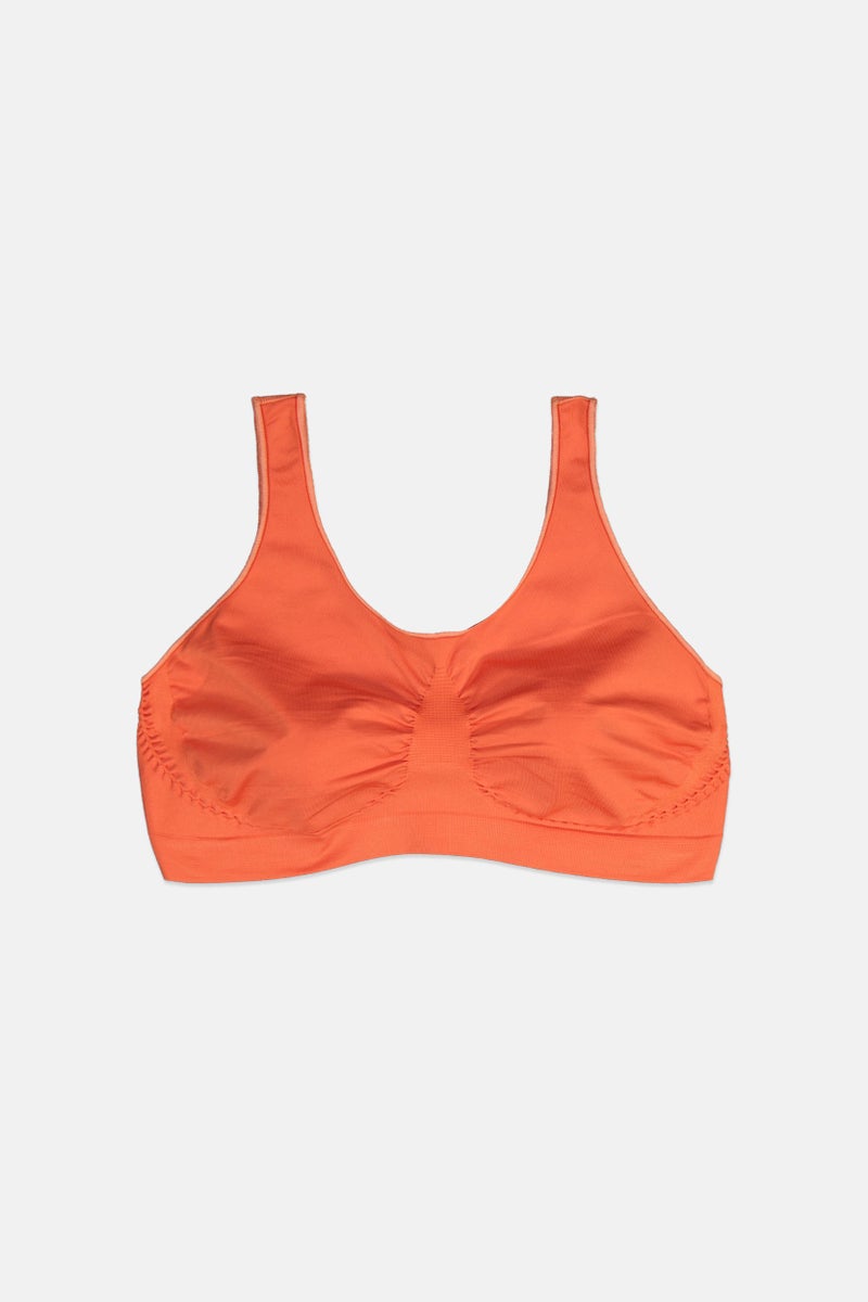 Tchibo Women Non Padded Unlined Seamless Bra, Orange - Image 1