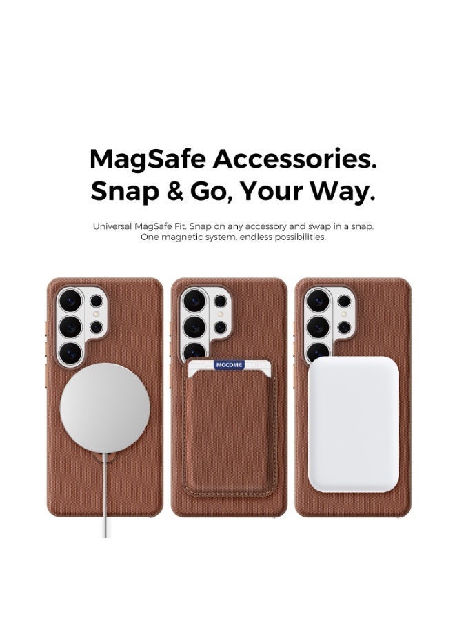 Tech Fabric Magnetic Invisible Rotating Stand Phone Case for Samsung Galaxy S26 Ultra / S25 Ultra / S24 Ultra / S23 Ultra, Dual Raised Edges Shockproof Cover - Image 2