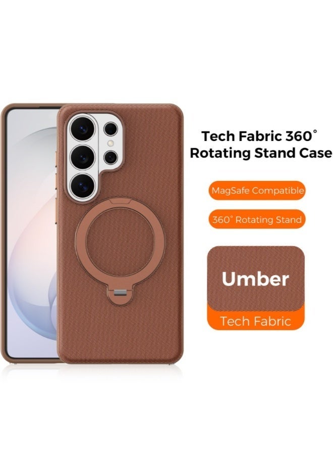 Tech Fabric Magnetic Invisible Rotating Stand Phone Case for Samsung Galaxy S26 Ultra / S25 Ultra / S24 Ultra / S23 Ultra, Dual Raised Edges Shockproof Cover - Image 1