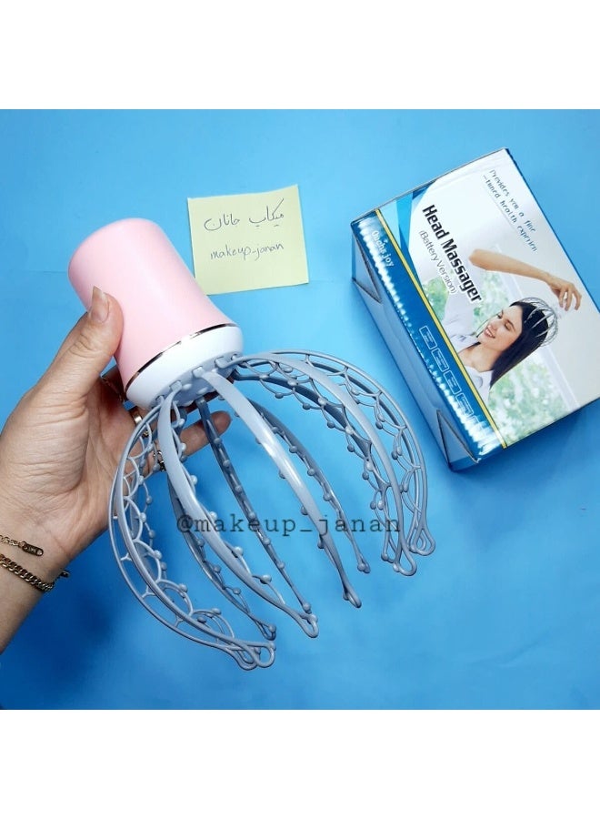 Electric Head Massager Scalp Massage Device – Wireless Battery Operated Octopus Head Scratcher for Stress Relief, Relaxation and Hair Scalp Stimulation - Image 3