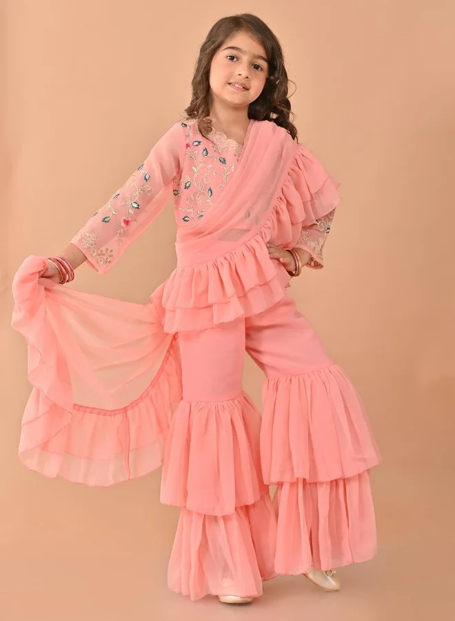 LILPICKS Top Sharara Set with Attached Dupatta