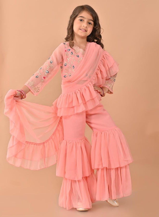 LILPICKS Top Sharara Set with Attached Dupatta - Image 1
