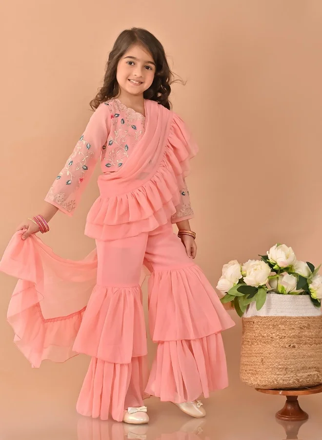 LILPICKS Top Sharara Set with Attached Dupatta
