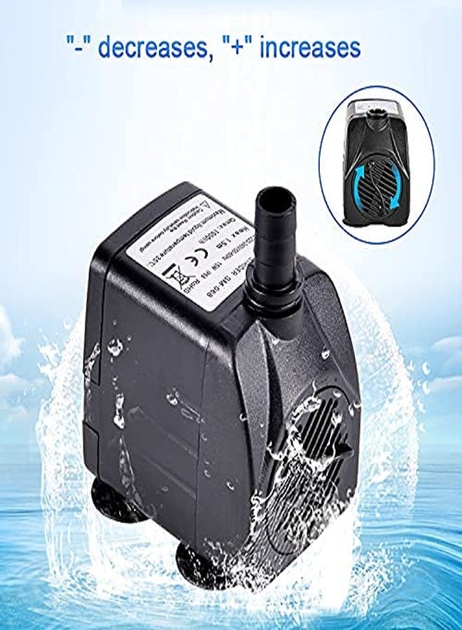 أن.سي مضخة نافورة بقدرة 264 جالون/ساعة (1000 لتر/ساعة، 15 واط)، مضخة مياه غاطسة بارتفاع رفع 4 أقدام، فوهتان لأحواض السمك، وأحواض الأسماك، والبرك الخارجية، والتماثيل، والزراعة المائية، ونوافير الحدائق الخلفية وحدائق التماثيل. - Image 5