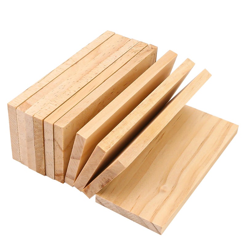 10 Pieces 35x16x02 Inch Unfinished Wood Rectangle Board for Paintings 02 Inch Thick Natural Pine Wooden Blocks Panels Plank for DIY Art Crafts Architectural Models Dollhouse Accessories
