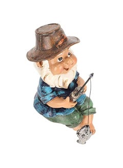 Garden Fishing Gnomes Statue,Fishing Gnome Sitter Funny UV Resistant Resin Decorative Outdoor Garden Lawn Gnome for Yard Lawn Birthday Accessories