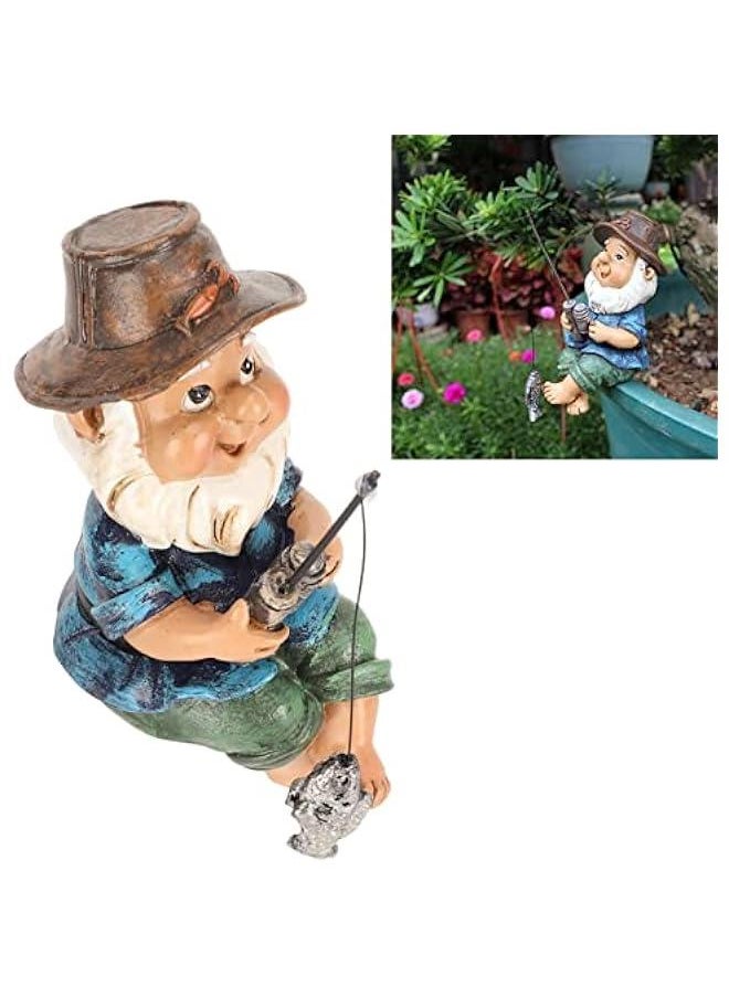 Generic - Garden Fishing Gnomes Statue,Fishing Gnome Sitter Funny UV Resistant Resin Decorative Outdoor Garden Lawn Gnome for Yard Lawn Birthday Accessories - Image 1