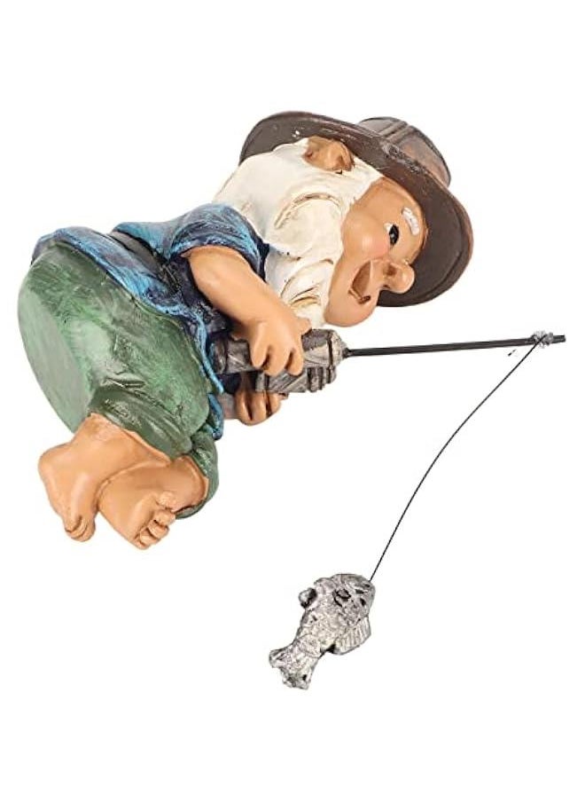 Generic - Garden Fishing Gnomes Statue,Fishing Gnome Sitter Funny UV Resistant Resin Decorative Outdoor Garden Lawn Gnome for Yard Lawn Birthday Accessories - Image 1