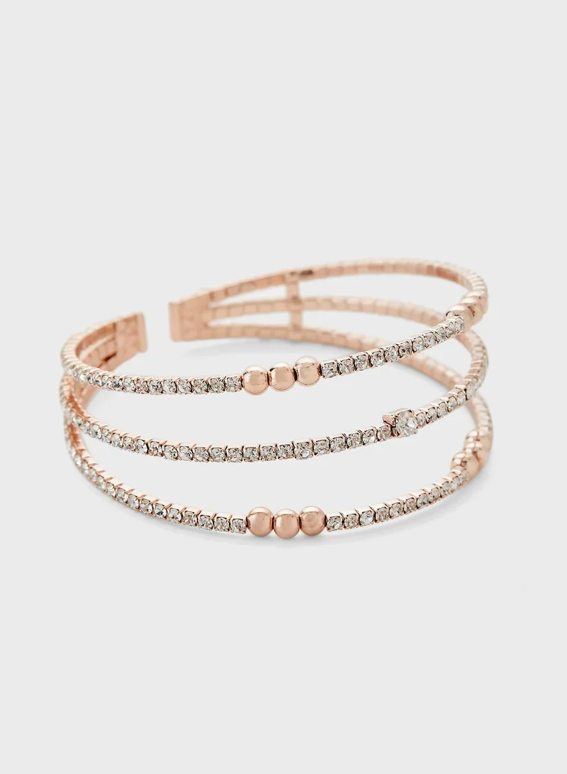 RIVER ISLAND Diam Triple Stone Pretty Cuff
