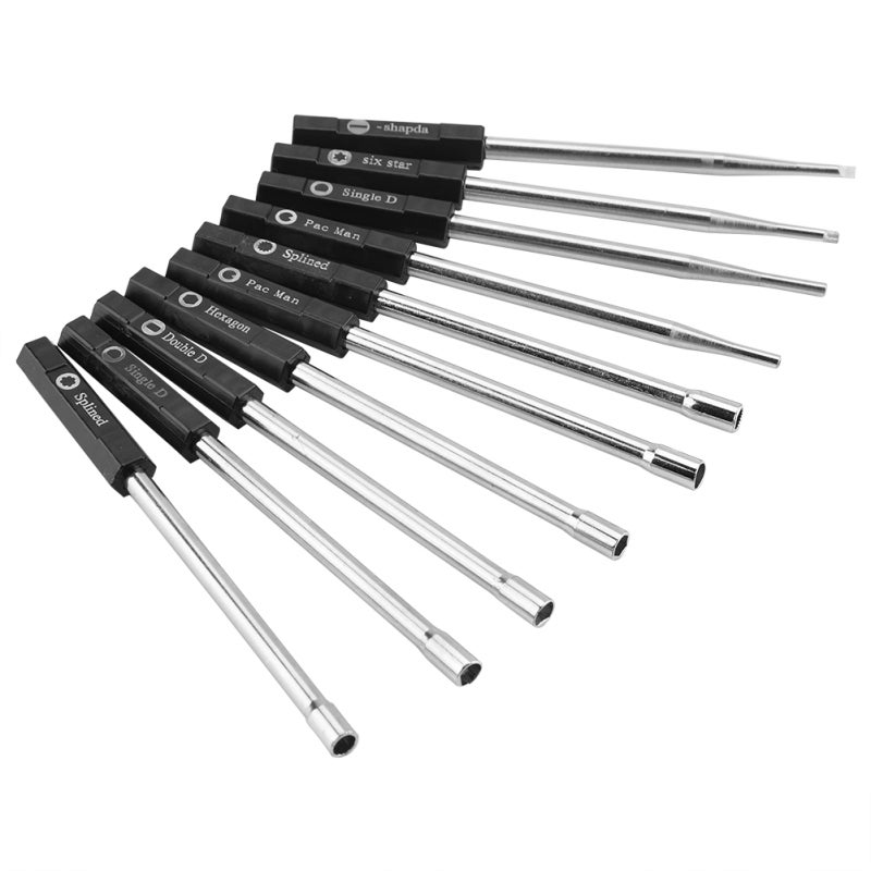 10 PCS Carburetor Adjustment Set Screwdriver Card Tool Splined Pacman Double D Type - Image 3