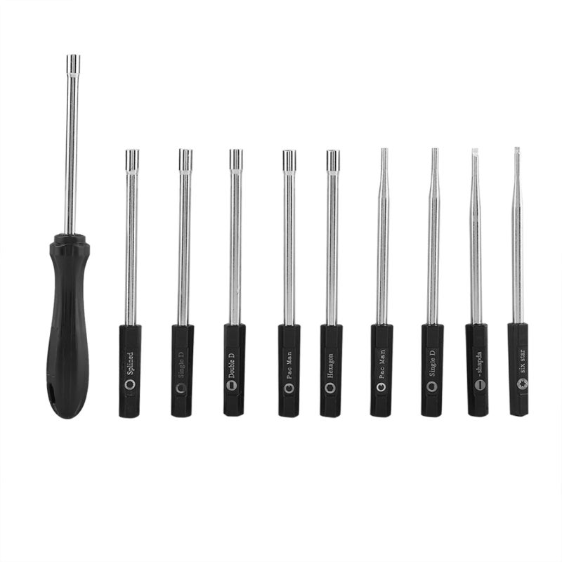 10 PCS Carburetor Adjustment Set Screwdriver Card Tool Splined Pacman Double D Type - Image 5