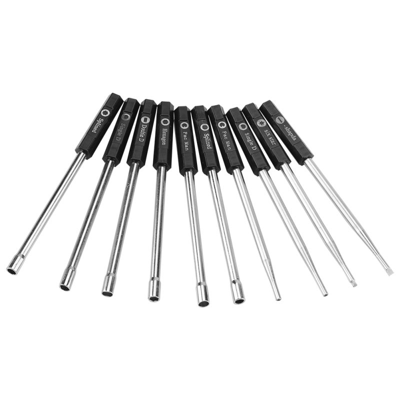 10 PCS Carburetor Adjustment Set Screwdriver Card Tool Splined Pacman Double D Type - Image 2