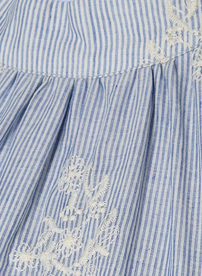 Splash FAV Embroidered A line Women Dress with Tie Ups Cotton