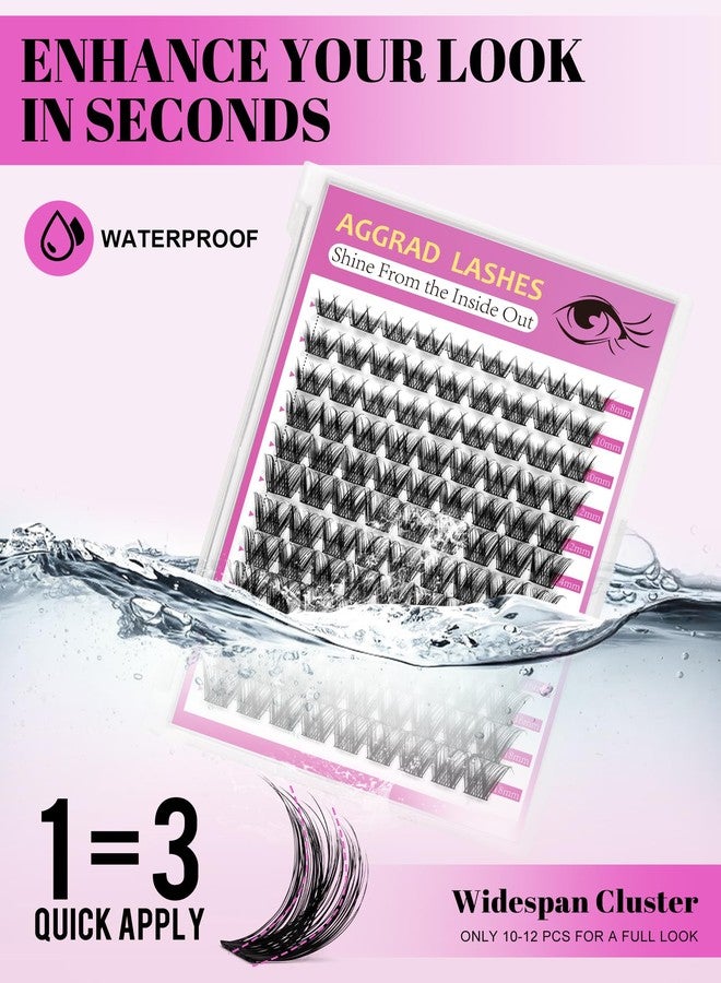AGGRAD Energy Lash Clusters Kit 8-18mm Fluffy Volume Eyelashes Cluster Extension Kit D Curl Individual DIY False Lash Extension Kit with Lash Bond and Seal, Thin Invisible Black Lash Band - Image 4