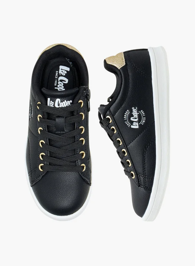 Lee Cooper Girl's Logo Detail Sneakers with Lace-Up Closure