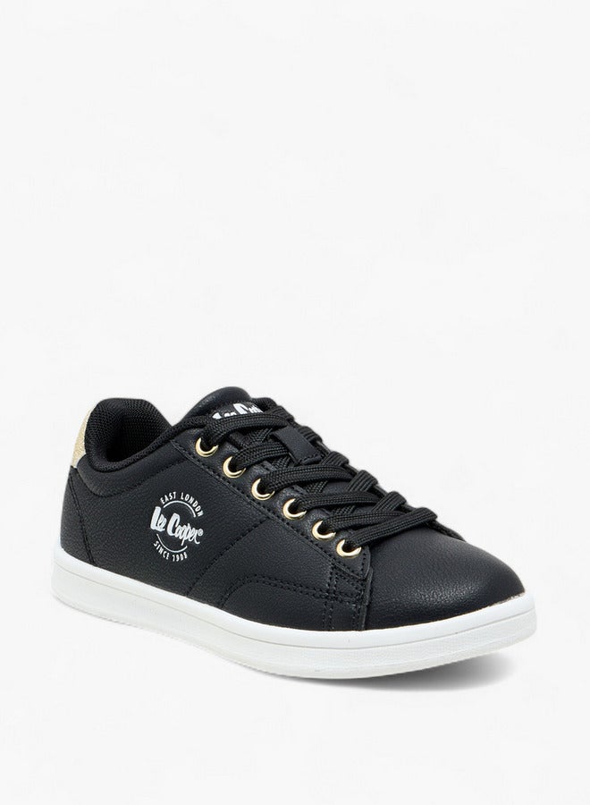 Lee Cooper Girl's Logo Detail Sneakers with Lace-Up Closure - Image 2