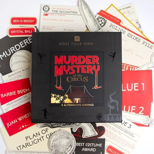 Talking Tables Reusable Murder Mystery Dinner Party Game Kit, Circus Themed Murder Mystery Game for Adults Hilariously Good Fun, Ideal for Halloween Parties Christmas New Years 3 Alternative Endings - Image 3