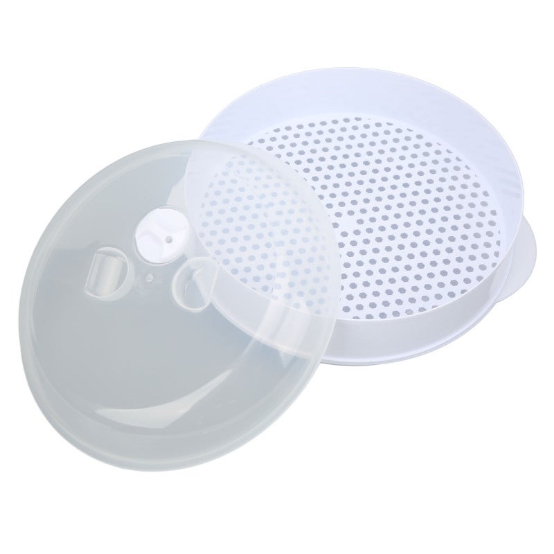 Microwave Steamers Transparent Cover Deformation Resistant Heated Steamer with Lid Handle for Home Kitchen Large Single Layer - Image 5