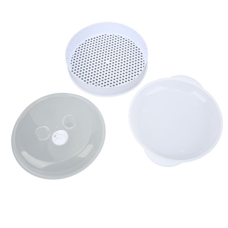 Microwave Steamers Transparent Cover Deformation Resistant Heated Steamer with Lid Handle for Home Kitchen Large Single Layer - Image 1