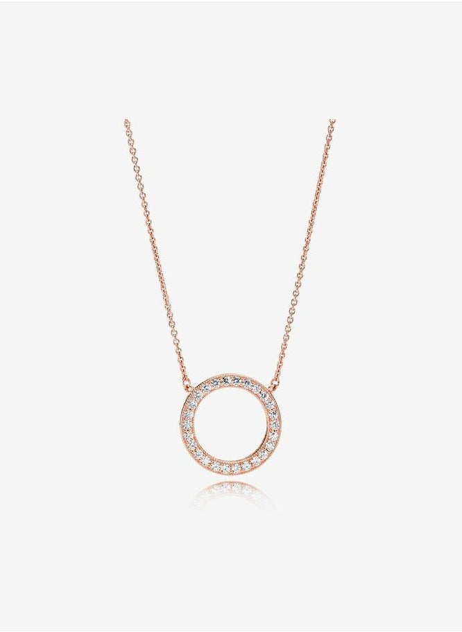 PANDORA - Pandora Rose logo reversible collier with clear cubic zirconia and rose gold plating - Image 1