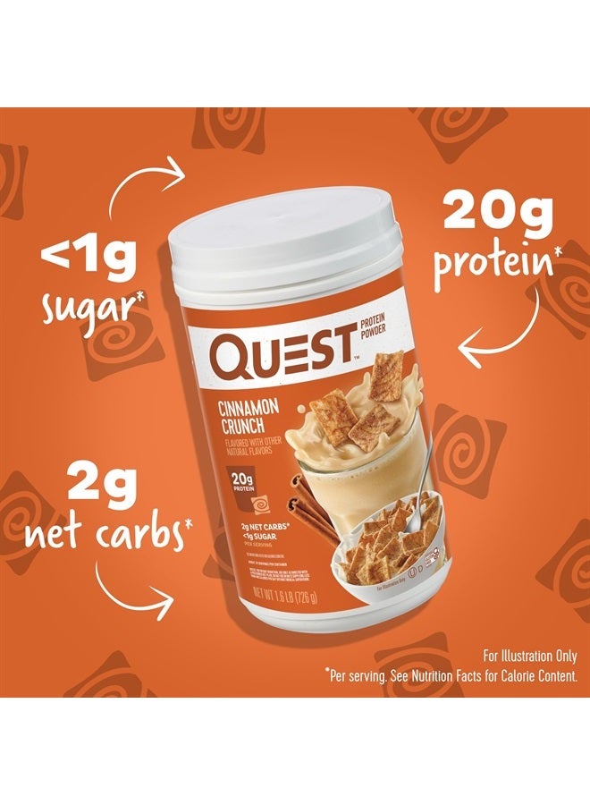 Quest Nutrition مسحوق بروتين سينامون كرانش، 20 جرام بروتين، 2 جرام كربوهيدرات صافية، 1 جرام سكر، منخفض الكربوهيدرات، خالٍ من الجلوتين، 1.6 رطل، 24 وجبة - Image 2