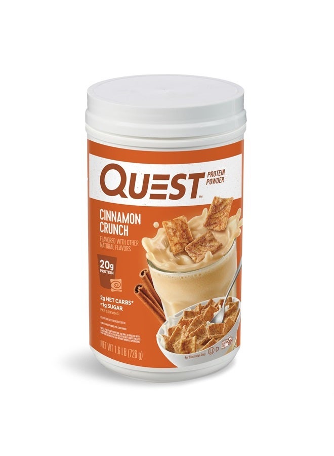 Quest Nutrition مسحوق بروتين سينامون كرانش، 20 جرام بروتين، 2 جرام كربوهيدرات صافية، 1 جرام سكر، منخفض الكربوهيدرات، خالٍ من الجلوتين، 1.6 رطل، 24 وجبة - Image 1