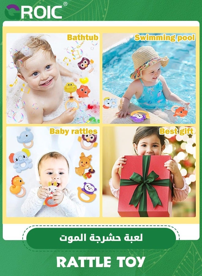 GROIC 2 Pcs Baby Rattles Toys Set with Box,Teether, Shaker, Spin and Grab Infant for Babies, Sensory Toddle Toy Set,Development Learning Music Toy,Infant Shake Rattle - Image 4