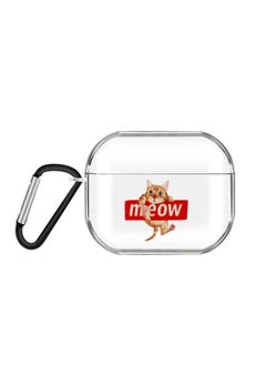 Case Cover For AirPods Pro 3 Cartoon Pattern Transparent TPU Earphone Case with Keychain Cat 2