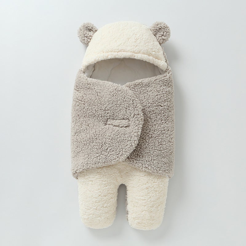 Newborn Swaddle Lamb Velvet Baby Quilted Autumn and Winter Thickeneded Outing Split-Leg Sleeping Bag Baby Quilt Vacuum Packaging - Image 1