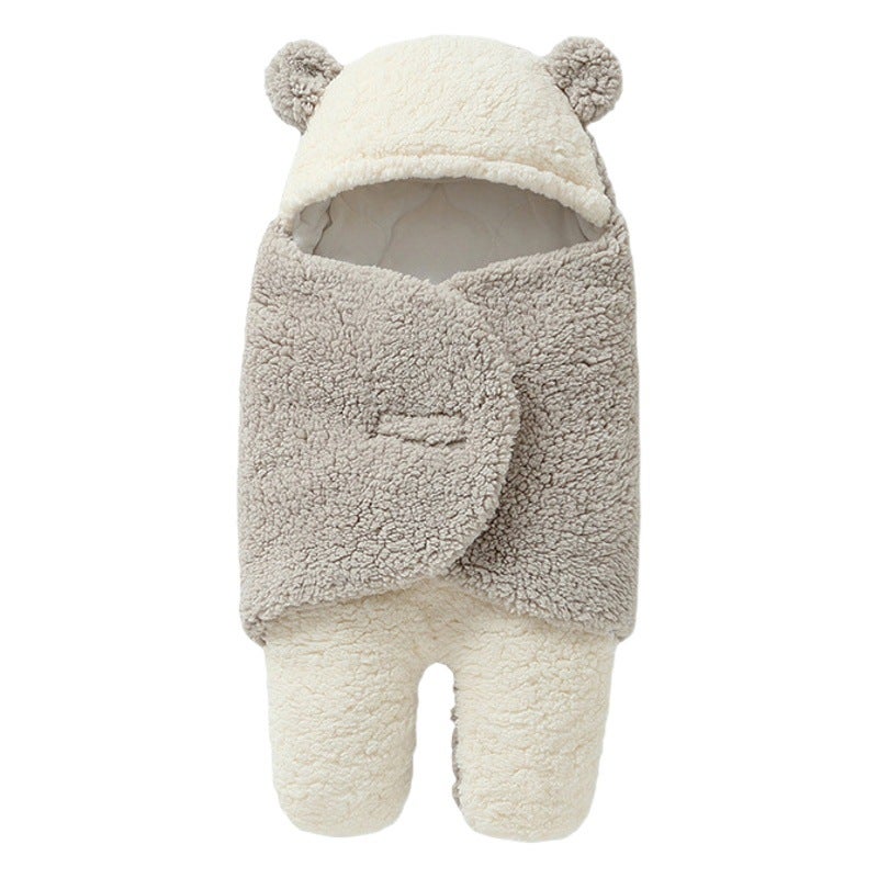 Newborn Swaddle Lamb Velvet Baby Quilted Autumn and Winter Thickeneded Outing Split-Leg Sleeping Bag Baby Quilt Vacuum Packaging - Image 2