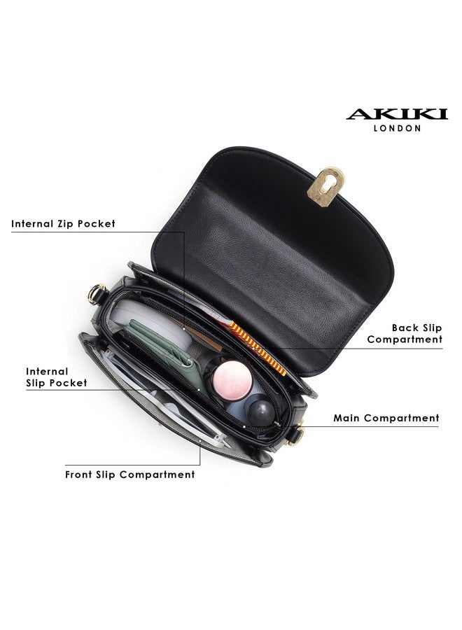Akiki London Women's Trinity Flap Satchel Handbag for Women | Satchel Bag for Work | Ladies purse | Stylish Shoulder Bag | Gift For Women - Image 5