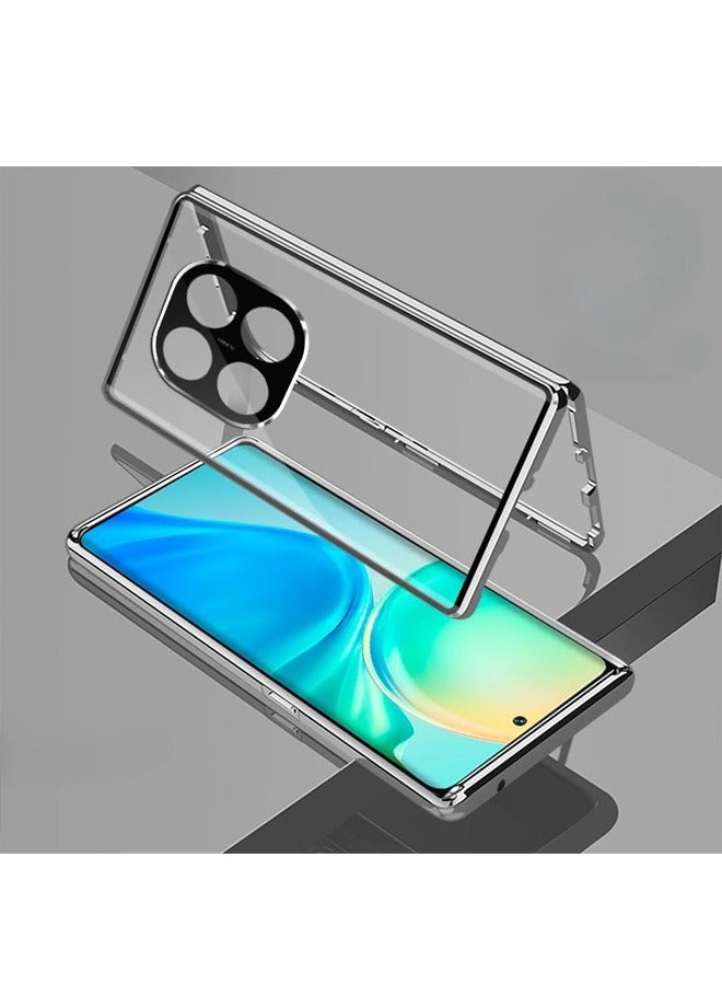 Case Compatible with Xiaomi Redmi Note 14 Pro Plus Snap Double Sided Glass Phone Case with Fully Wrapped Lens Protection Clear Protective Back Cover