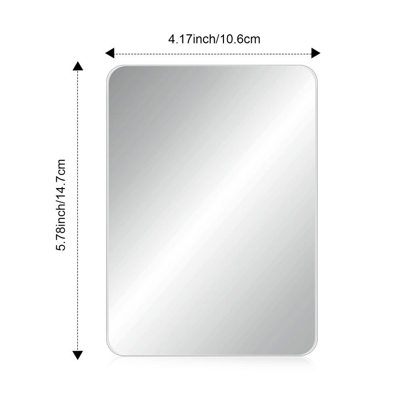 Blulu 2 Pcs Magnetic Locker Mirror Small Real Glass School Rectangular Locker Magnetic Makeup Mirror for Bathroom Household Refrigerator Cabinet(4 x 5.8 Inches) - Image 2