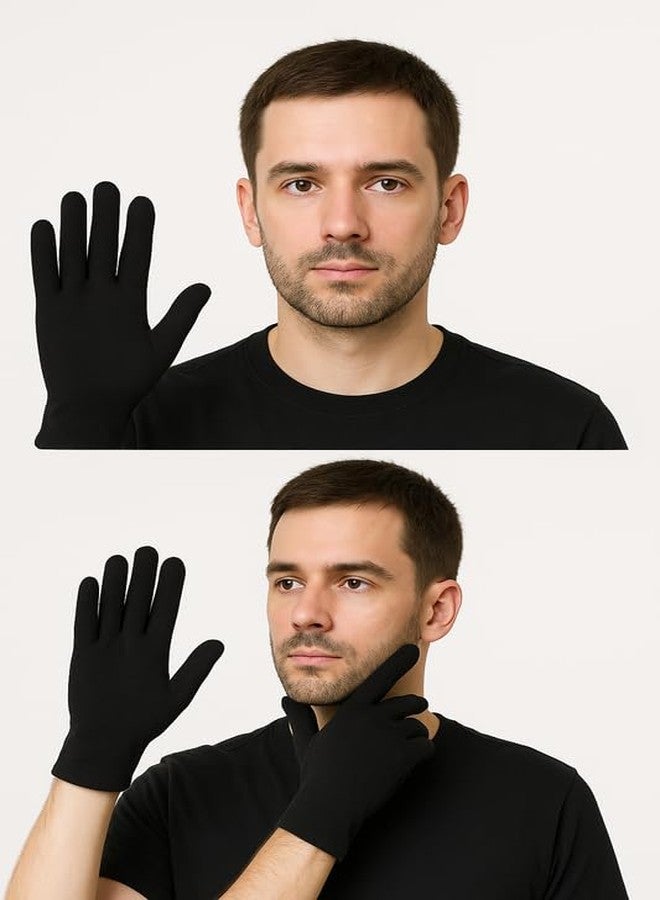 KETKAR Soft Cotton Double Layer Gloves for Men & Women - Gym, Running, Cricket & Outdoor Activities (Free Size, Black, Pack of 1 Pair) - Image 4