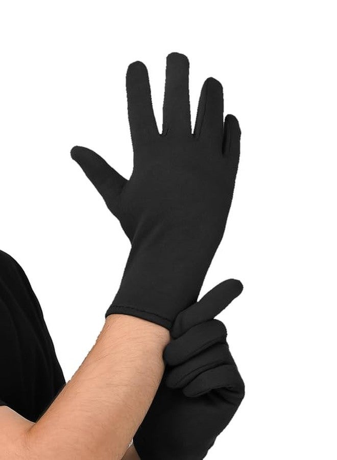 KETKAR Soft Cotton Double Layer Gloves for Men & Women - Gym, Running, Cricket & Outdoor Activities (Free Size, Black, Pack of 1 Pair) - Image 1