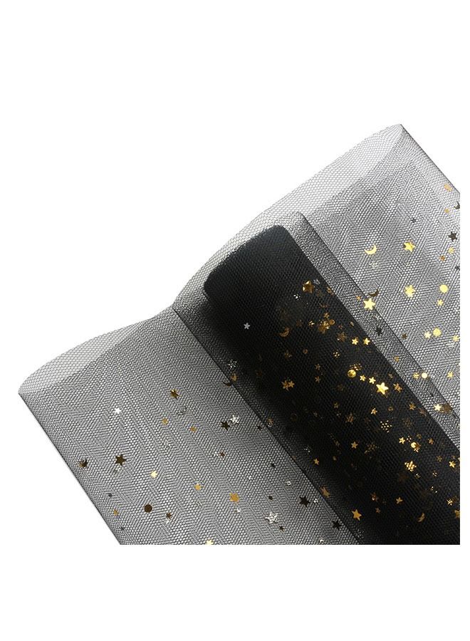 زي سي إم - هابي 1 لفة ورق تغليف الهدايا والباقة ستار مون غزل شبكة 48x450 سم - Image 1