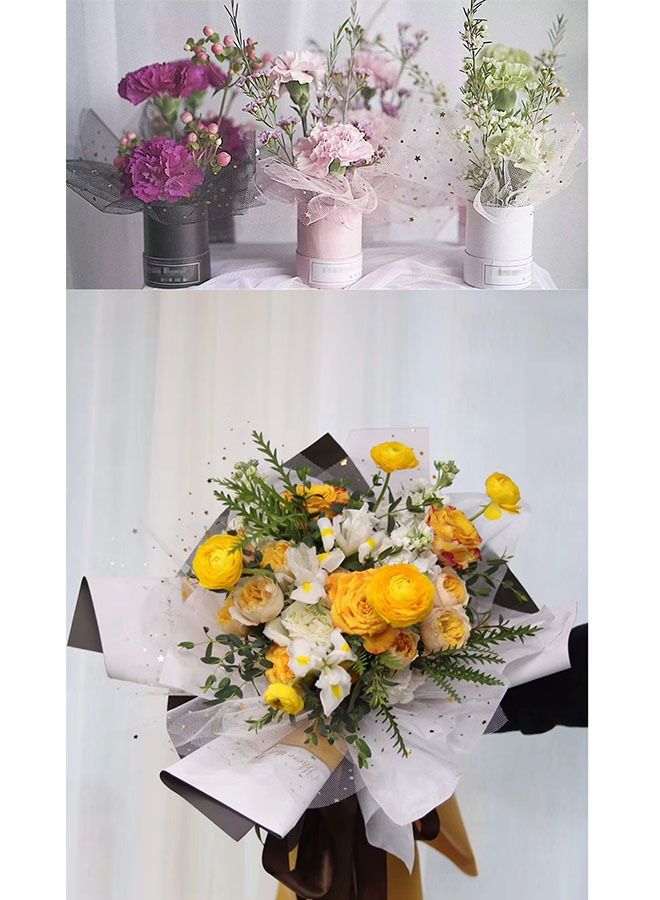 زي سي إم - هابي 1 لفة ورق تغليف الهدايا والباقة ستار مون غزل شبكة 48x450 سم - Image 2